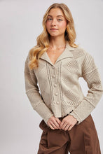 Load image into Gallery viewer, Button Down Crochet Knit Cardigan