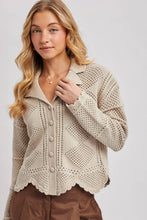 Load image into Gallery viewer, Button Down Crochet Knit Cardigan