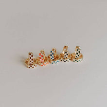 Load image into Gallery viewer, Brown & White Checkered Hoops