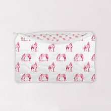 Load image into Gallery viewer, Horse Icon Fuchsia Quilted Makeup Bag
