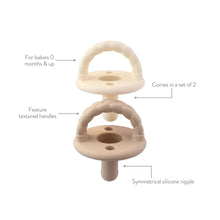Load image into Gallery viewer, Sweetie Soother™ Silicone Pacifier Set of 3 Coffee & Cream