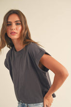 Load image into Gallery viewer, Round Neck Cuffed Sleeve Top