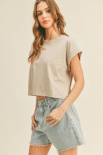 Load image into Gallery viewer, Round Neck Cuffed Sleeve Top