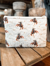 Load image into Gallery viewer, Casey Cowgirl Linen Quilted Makeup Bag