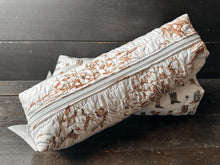 Load image into Gallery viewer, Buffalo Toile Brown Quilted Hot Tools Bag