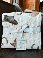 Load image into Gallery viewer, Tossed Hat Neutral White Baby Blanket