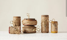 Load image into Gallery viewer, Wooden Spools with Jute and Scissors