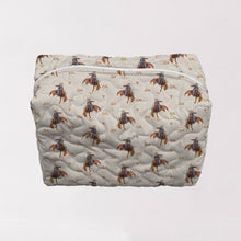 Load image into Gallery viewer, Casey Cowgirl Linen Quilted Makeup Bag