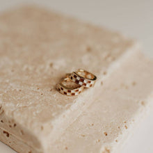 Load image into Gallery viewer, Brown & White Checkered Hoops