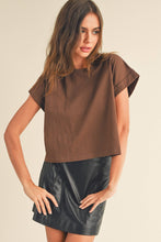 Load image into Gallery viewer, Round Neck Cuffed Sleeve Top