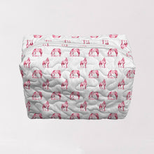 Load image into Gallery viewer, Horse Icon Fuchsia Quilted Makeup Bag