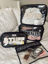 Load image into Gallery viewer, Swim Clear XL - Black w Beige Rolled Patches