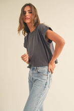 Load image into Gallery viewer, Round Neck Cuffed Sleeve Top
