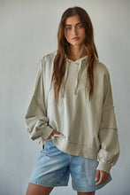 Load image into Gallery viewer, Knit Cotton Drop Shoulder Sweatshirt Hoodie
