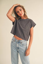 Load image into Gallery viewer, Round Neck Cuffed Sleeve Top
