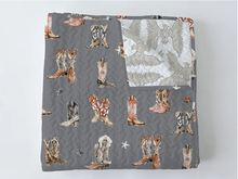 Load image into Gallery viewer, Thunderbird Boots Charcoal Baby Blanket
