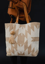 Load image into Gallery viewer, Tan &amp; Cream Aztec Tote
