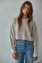 Load image into Gallery viewer, Knit Sweater Acrylic Ribbed Crew Neck Pullover
