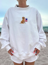 Load image into Gallery viewer, White American Flag Dog Mockneck Sweatshirt 100% Cotton
