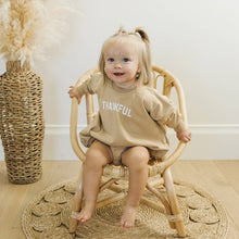 Load image into Gallery viewer, Thankful Sweatshirt Romper Baby Thanksgiving Outfit Bubble
