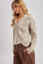 Load image into Gallery viewer, Button Down Crochet Knit Cardigan
