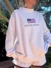 Load image into Gallery viewer, United States Flag Embroider Mockneck Sweatshirt
