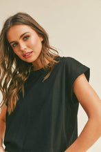 Load image into Gallery viewer, Round Neck Cuffed Sleeve Top
