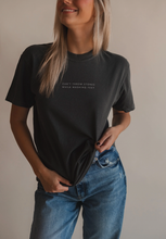 Load image into Gallery viewer, Can't Throw Stones Tee- Charcoal | Christian Faith Tee
