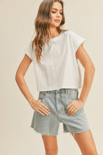 Load image into Gallery viewer, Round Neck Cuffed Sleeve Top
