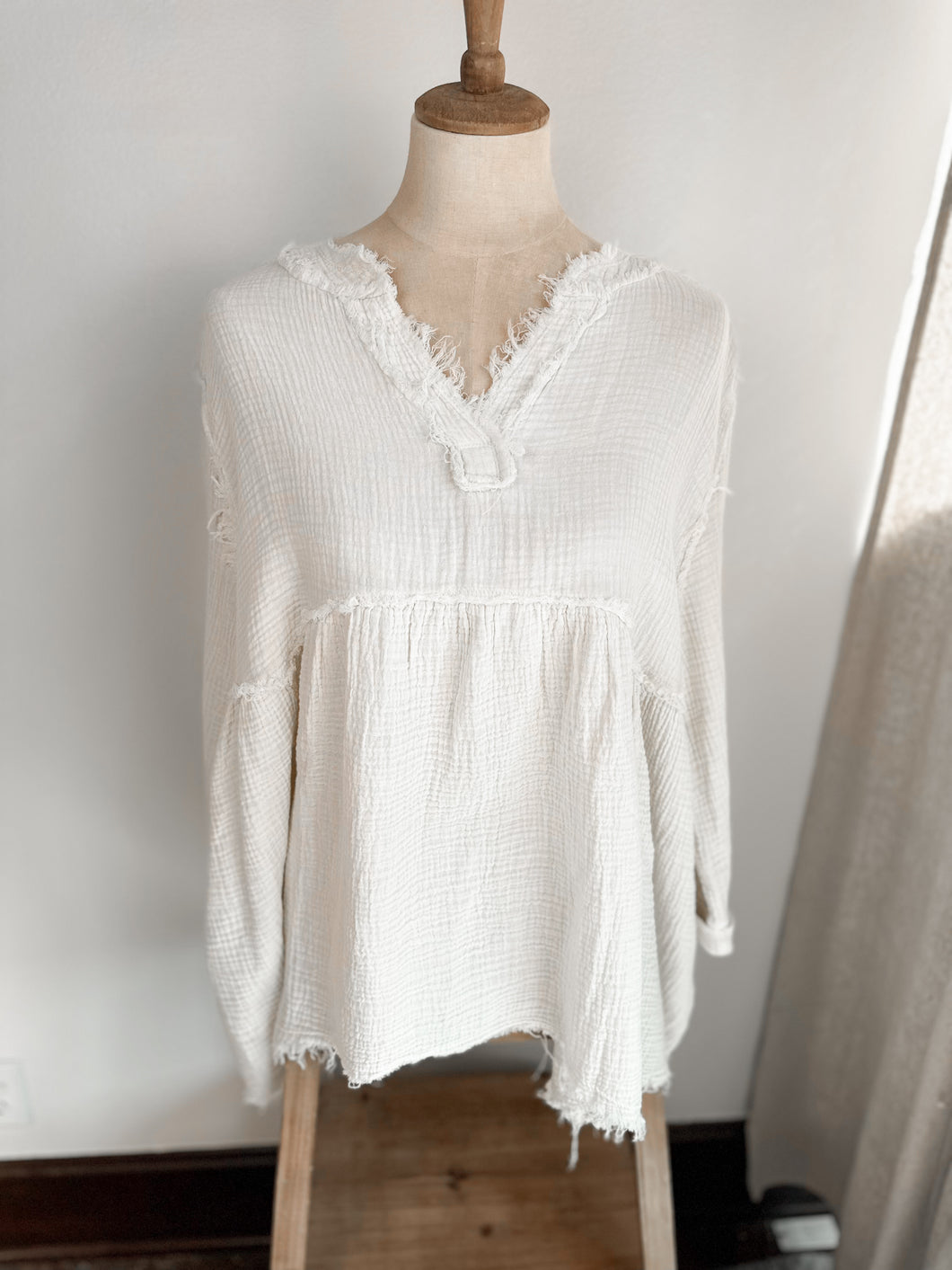 Cream Gauze Top