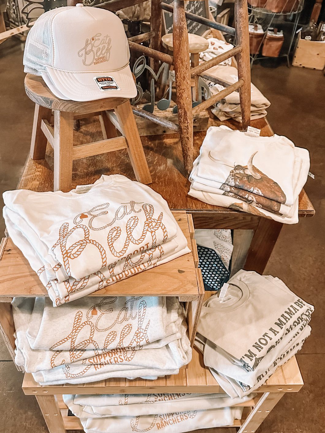 EAT BEEF IVORY TEE