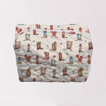 Load image into Gallery viewer, Thunderbird Boots Sand Quilted Makeup Bag
