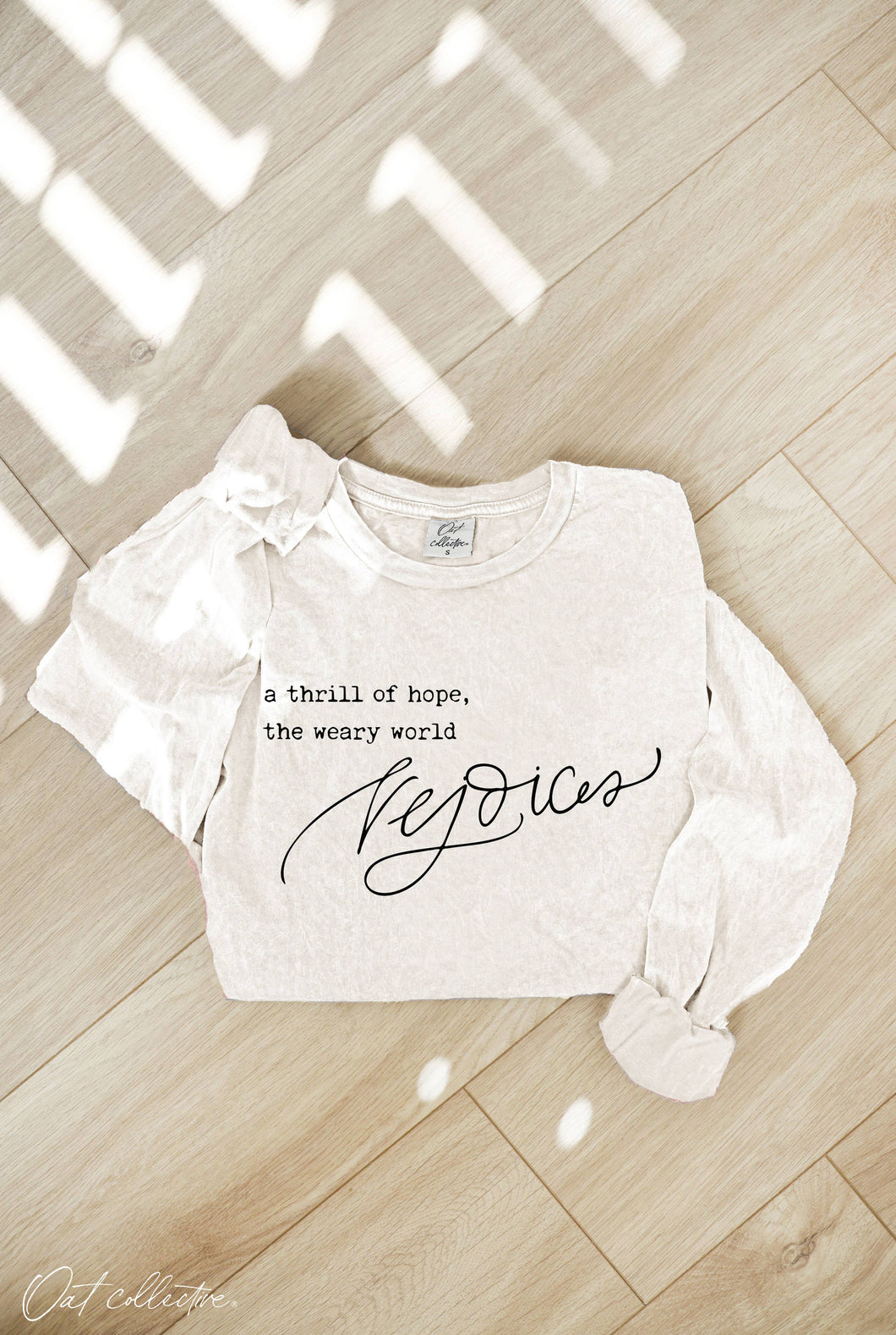 A THRILL OF HOPE Mineral Washed Long Sleeve Graphic