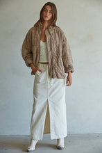 Load image into Gallery viewer, Long Sleeve Quilted Knit Mineral Washed Jacket
