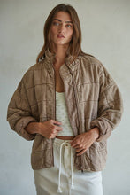 Load image into Gallery viewer, Long Sleeve Quilted Knit Mineral Washed Jacket
