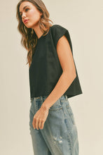 Load image into Gallery viewer, Round Neck Cuffed Sleeve Top
