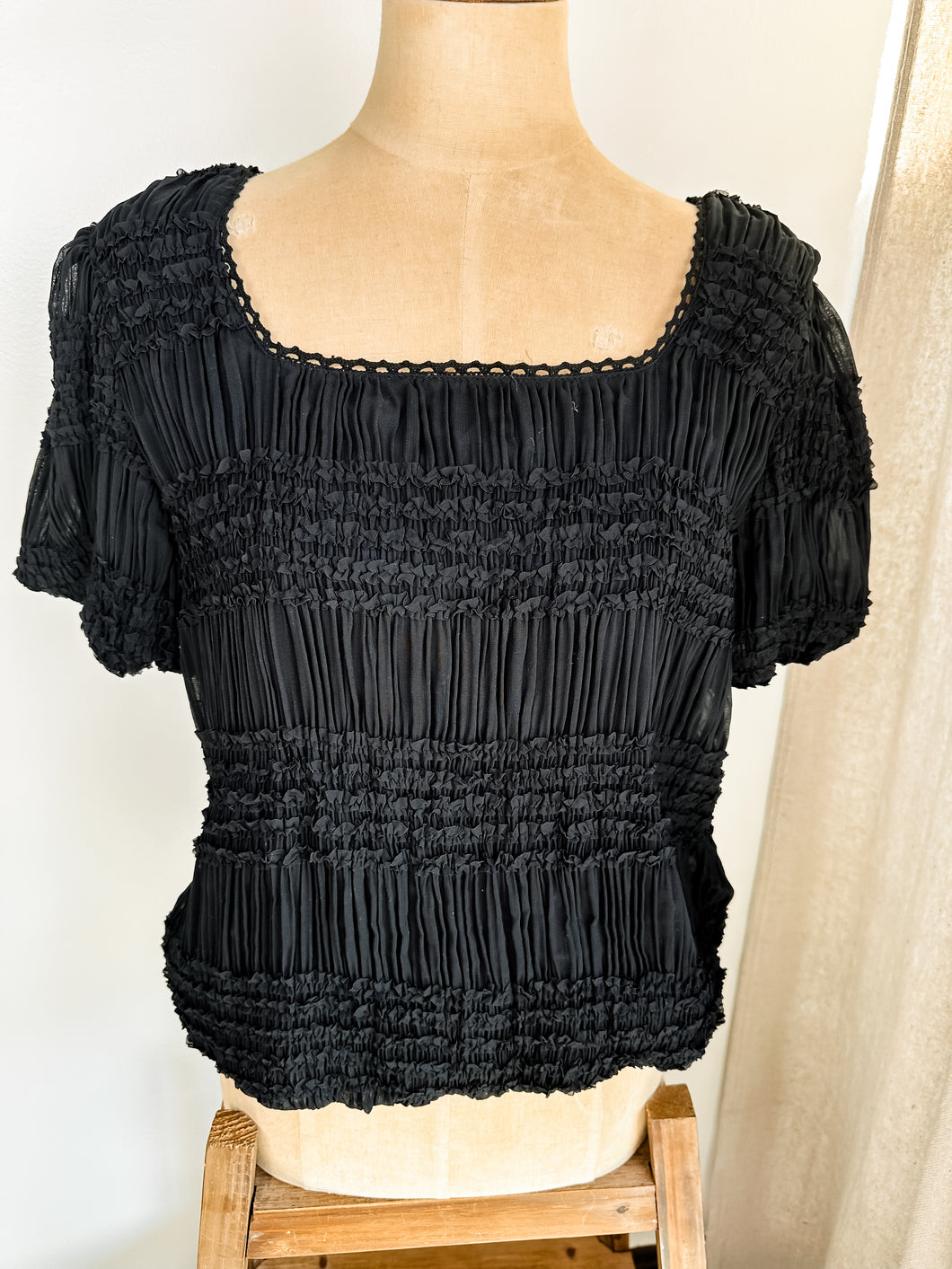 Black Ruffle Top