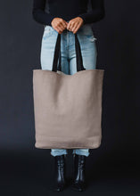 Load image into Gallery viewer, Taupe, Cream &amp; Black Aztec Tote
