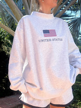 Load image into Gallery viewer, United States Flag Embroider Mockneck Sweatshirt
