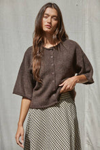 Load image into Gallery viewer, Knit Sweater Quarter Sleeve Button Up Cardigan Top
