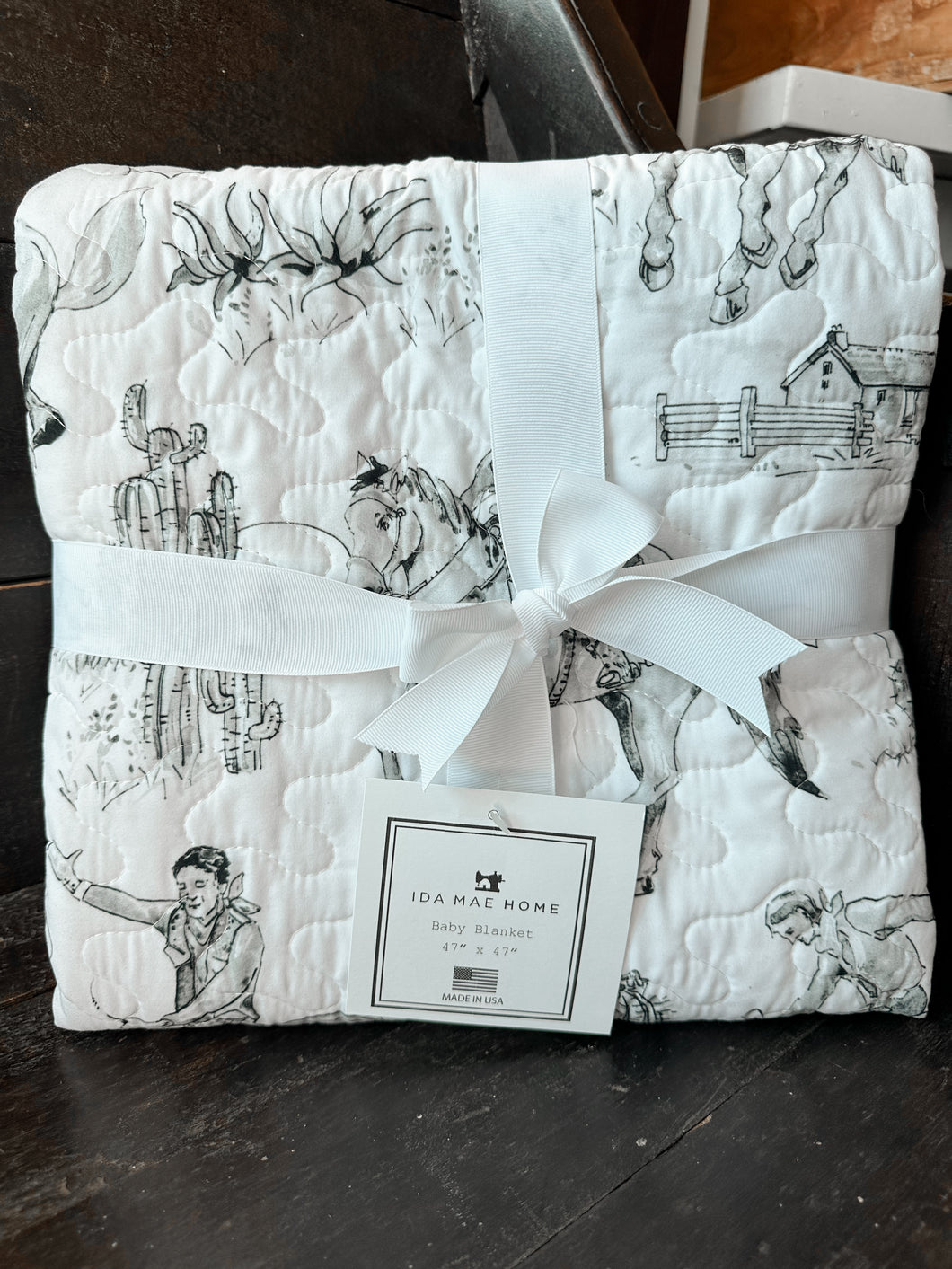 Birdie Black Baby Blanket