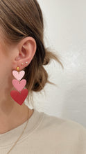 Load image into Gallery viewer, Tiered Heart Earrings
