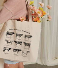 Load image into Gallery viewer, home is where my herd is - canvas tote
