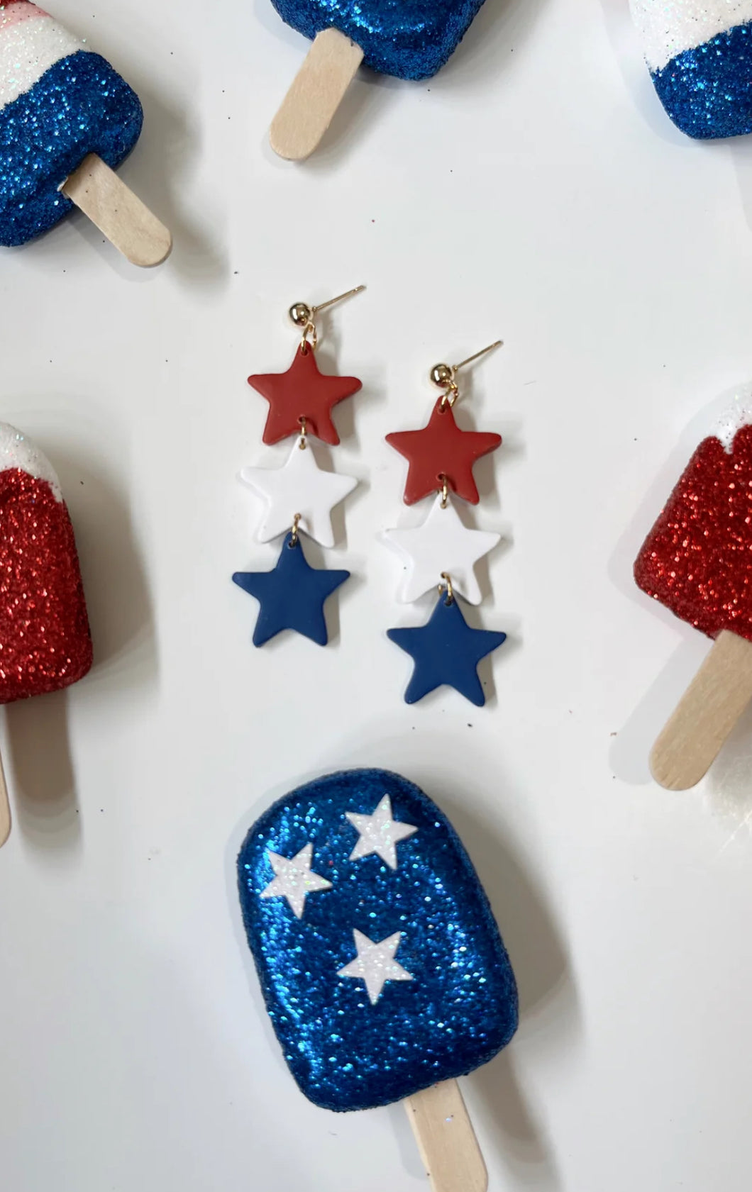 Red White Blue star dangles