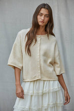 Load image into Gallery viewer, Knit Sweater Quarter Sleeve Button Up Cardigan Top
