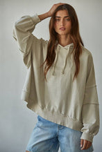 Load image into Gallery viewer, Knit Cotton Drop Shoulder Sweatshirt Hoodie
