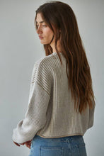Load image into Gallery viewer, Knit Sweater Acrylic Ribbed Crew Neck Pullover
