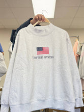 Load image into Gallery viewer, United States Flag Embroider Mockneck Sweatshirt
