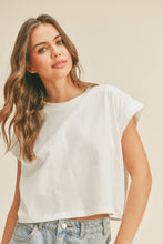 Load image into Gallery viewer, Round Neck Cuffed Sleeve Top
