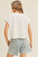 Load image into Gallery viewer, Round Neck Cuffed Sleeve Top
